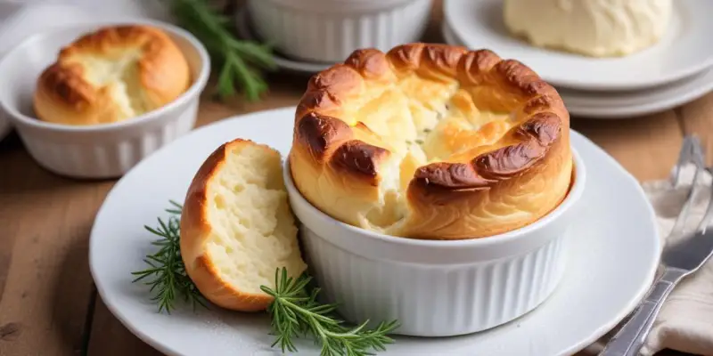 Soufflé au fromage de chèvre et ciboulette