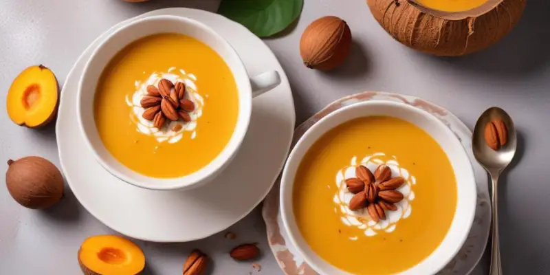Velouté de potiron au lait de coco et éclats de noisettes