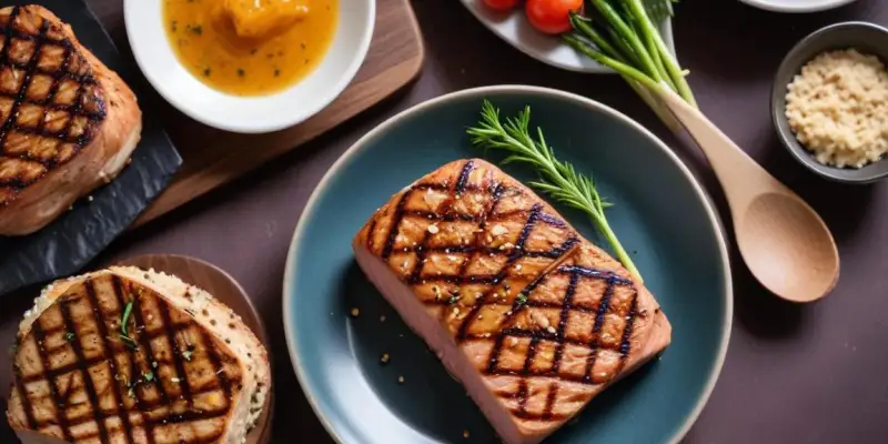 Pavés de thon grillés au sésame