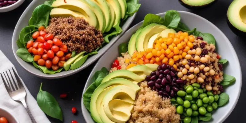Salade de Quinoa, Avocat, Maïs et Haricots Noirs