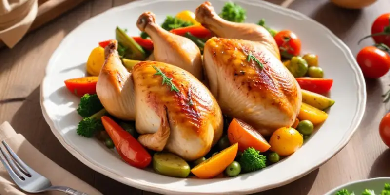 Poulet Rôti Traditionnel aux Légumes du Soleil