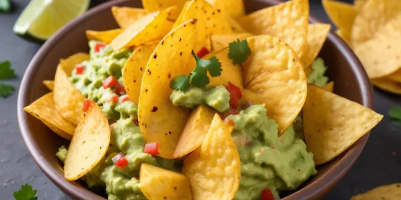 Chips de patate douce au guacamole
