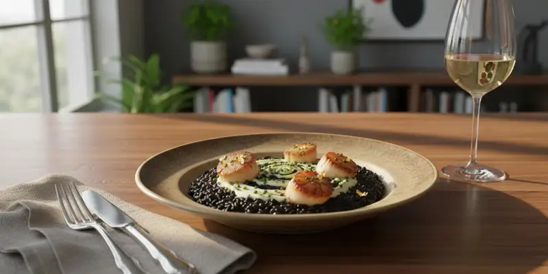 Risotto Mystère à l'Encre de Seiche