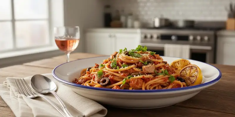 Linguine à la Putanesca Express au Thon