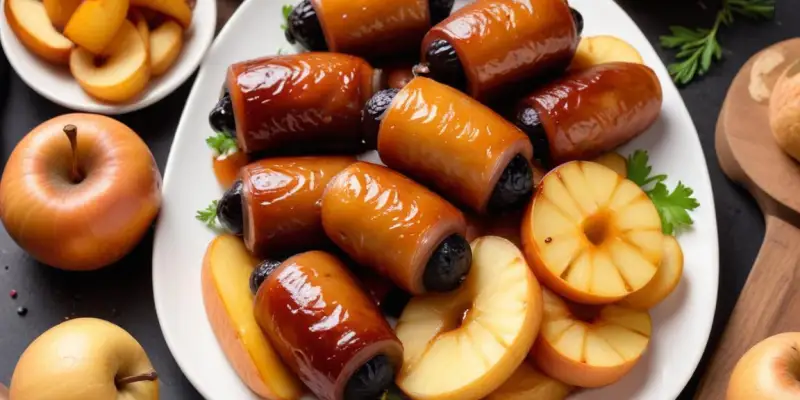 Petits feuilletés au boudin noir et pommes caramélisées