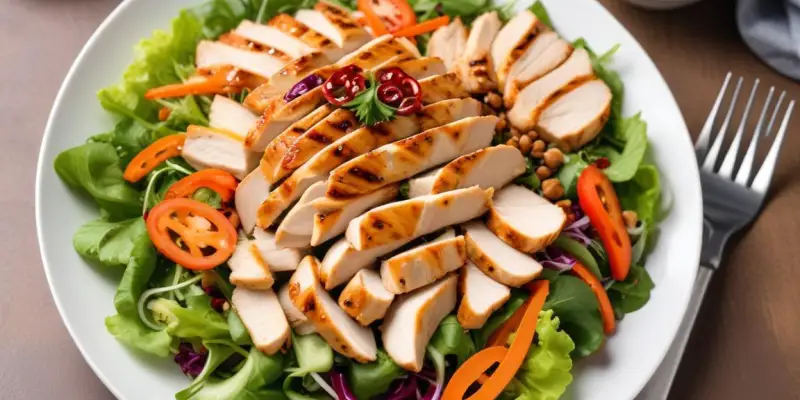 Salade Asiatique Complète au Poulet Grillé