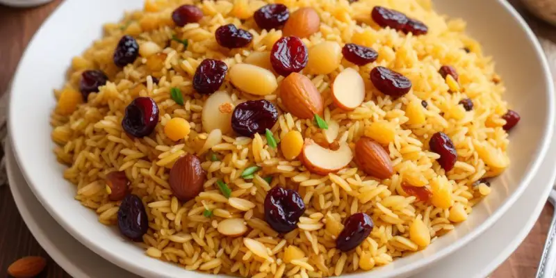 Riz Pilaf aux Amandes et Raisins Secs