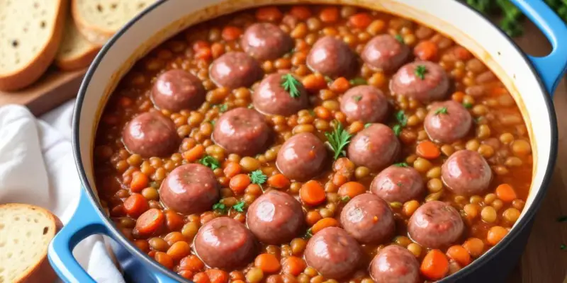 One Pot Saucisses-Lentilles Réconfortant