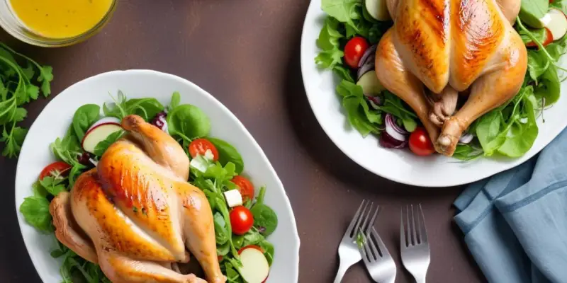 Poulet Rôti Froid et Salade Verte