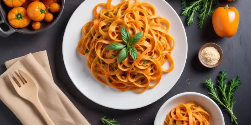 Tagliatelles de carottes marinées