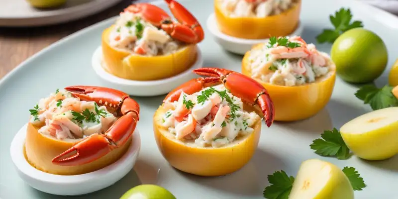 Verrines de Crabe, Pomme Verte et Aneth
