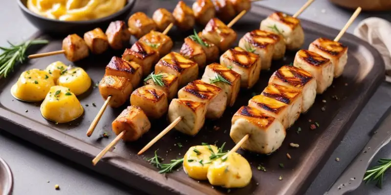 Brochettes de Maïs Grillé et Beurre à l'Ail