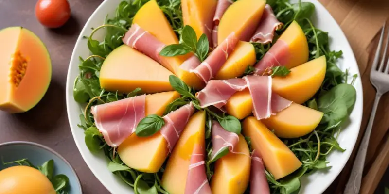 Salade Estivale : Melon, Jambon Cru et Roquette