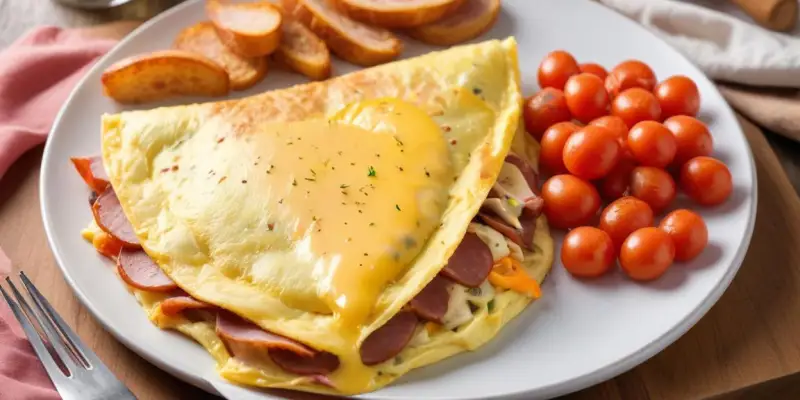 Omelette Paysanne aux Carottes, Jambon et Saucisson