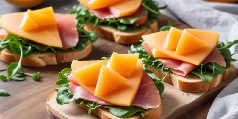 Sandwich estival au jambon cru, roquette et melon