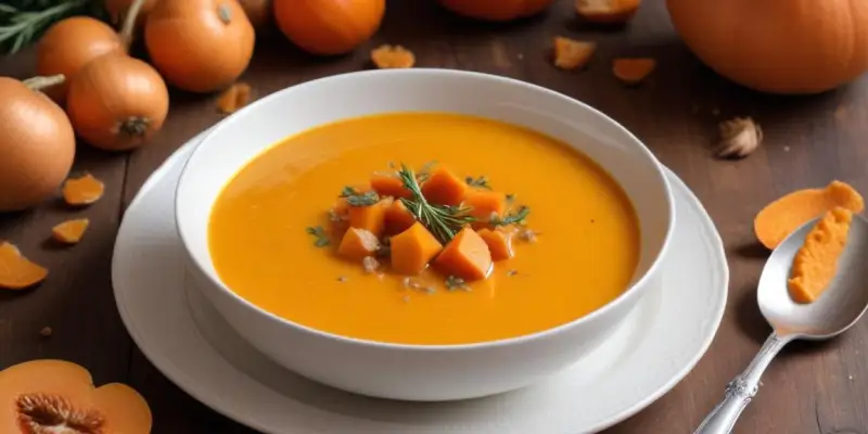 Velouté onctueux de potimarron et châtaignes