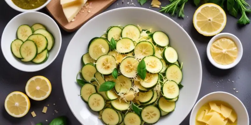Salade de courgettes crues au parmesan et citron