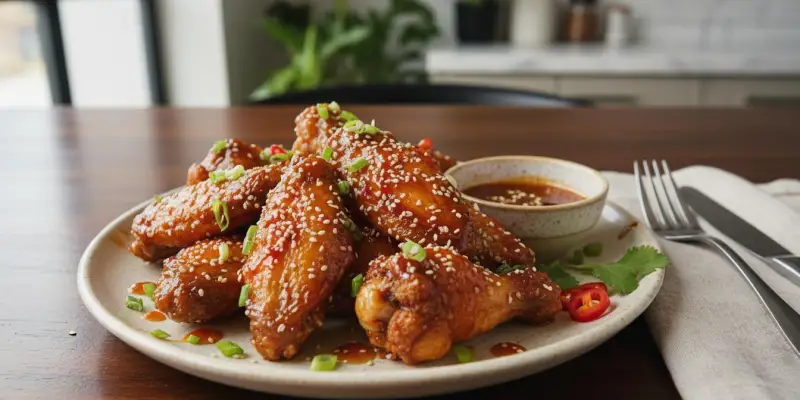 Ailes de Poulet Croustillantes au Miel et Sriracha