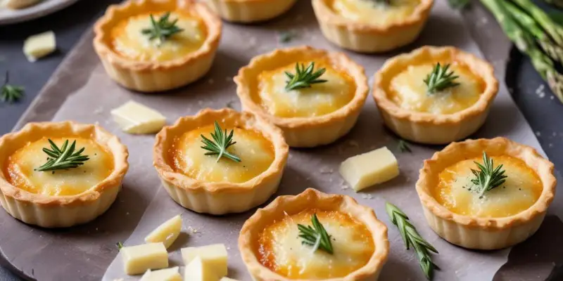 Mini-tartelettes aux asperges et parmesan