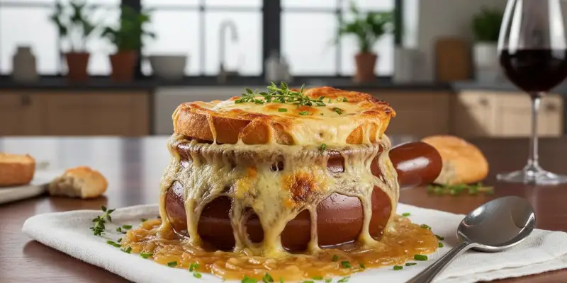 Soupe à l'oignon gratinée traditionnelle