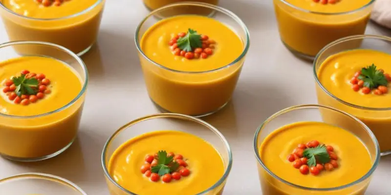 Verrines de Lentilles Corail au Curry et Crème de Coco (x14)