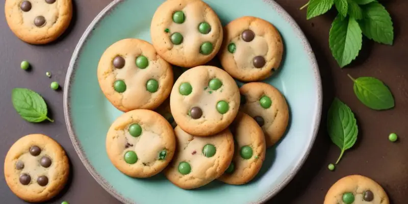Cookies Salés Printaniers aux Petits Pois et Menthe