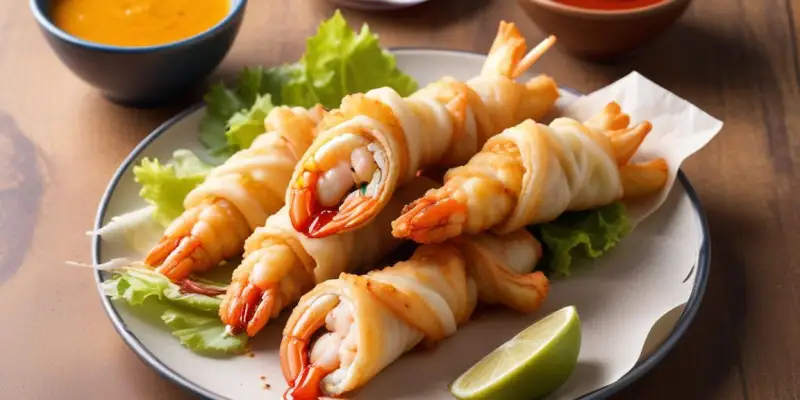 Wrap aux Crevettes Tempura et Sauce Aigre-Douce