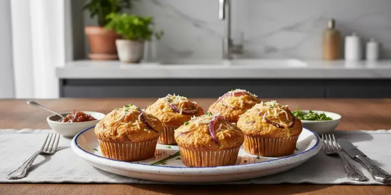 Muffins Rustiques aux Oignons Caramélisés et Comté