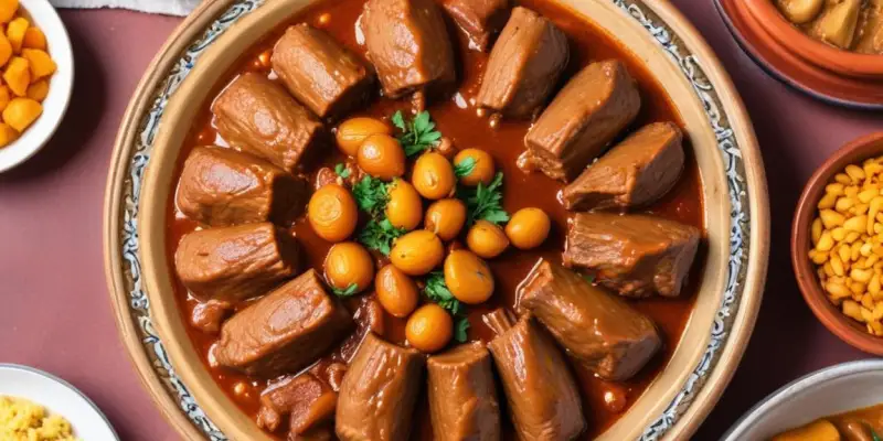 Tajine d'agneau aux pruneaux et amandes pour 12 personnes