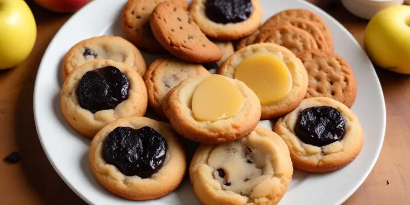 Cookies salés au boudin noir et aux pommes séchées