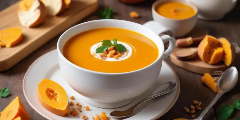 Soupe Veloutée de Courge Butternut au Lait de Coco
