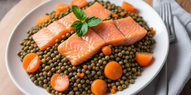 Salade de Lentilles au Saumon Fumé et Aneth