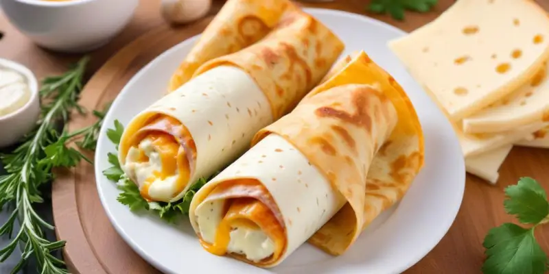 Wrap aux Œufs Brouillés et Fromage Fondu