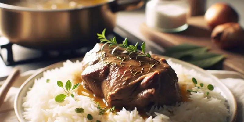 Blanquette de veau à l'ancienne et riz basmati