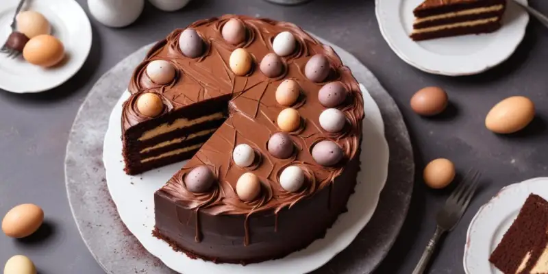 Cake marbré au chocolat de Pâques