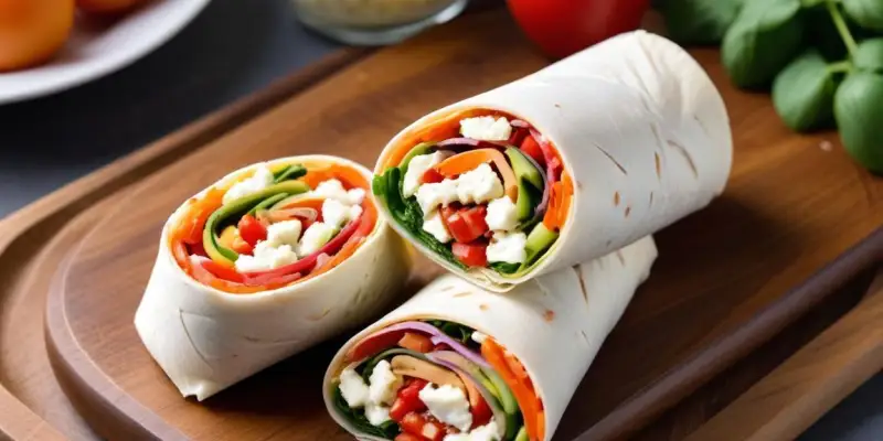 Wrap aux Légumes Confits et Fromage de Chèvre