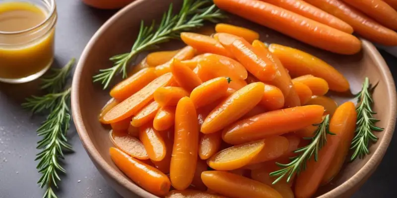 Carottes glacées au miel et au thym