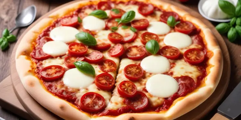 Pizza Chorizo Tomates Confites et Mozzarella