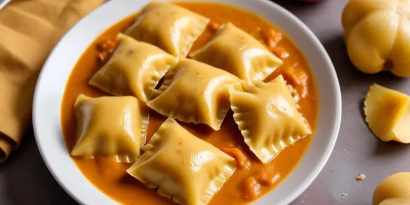 Raviolis de Patate Douce à la Noix de Coco et Curry Rouge
