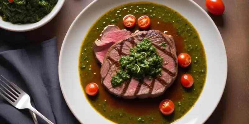 Entrecôte grillée sauce chimichurri