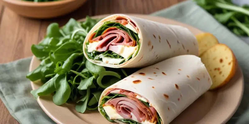 Wraps au Speck, Fromage Frais et Roquette