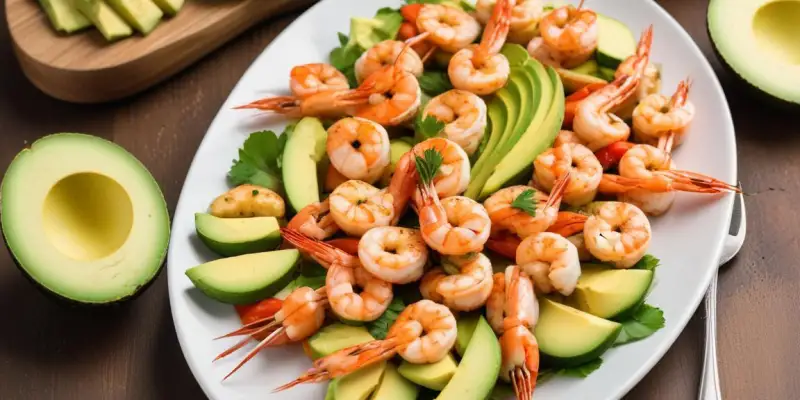 Brochettes de crevettes et avocat grillé