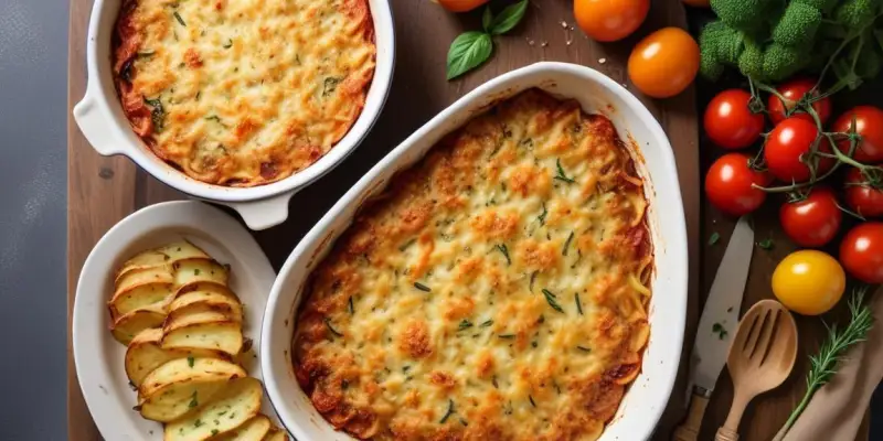 Tian de légumes provençal et gratin de courgettes