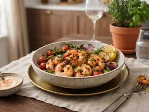 Crevettes marinées croustillantes au air fryer