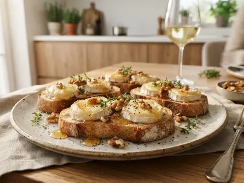 Tartines de chèvre chaud