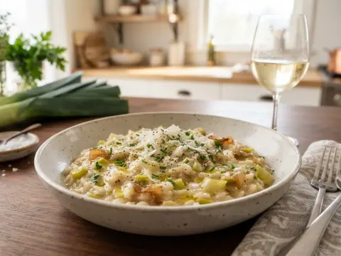 Risotto aux poireaux