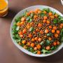 Salade de lentilles, carottes râpées et vinaigrette légère
