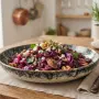 Salade tiède de chou rouge aux noix et vinaigre balsamique