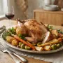 Poulet rôti du dimanche et légumes de saison glacés