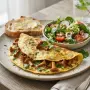 Omelette aux girolles et salade verte